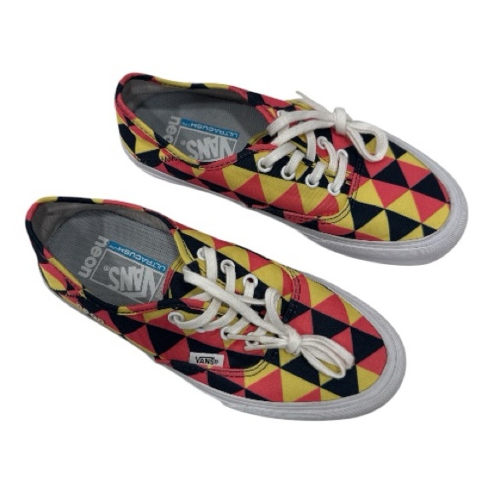 Vans Geometric  - Yellow/Red/Black Authentic SF 'Neon Triangles' M 6 W 7.5 - Picture 5 of 8